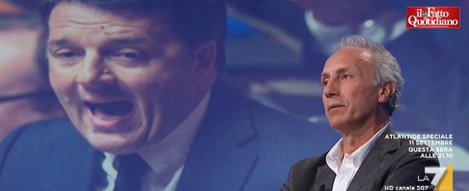 Copertina di Renzi, Travaglio: “Cosa devono fare gli italiani per fargli capire che vogliono liberarsi della sua leadership nel Pd?”