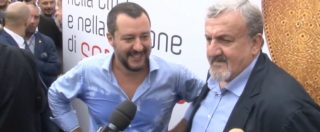 Copertina di Emiliano presenta “il nero più famoso di Puglia” e Salvini estrae il santino di San Nicola dalla tasca: “Ce l’ho”
