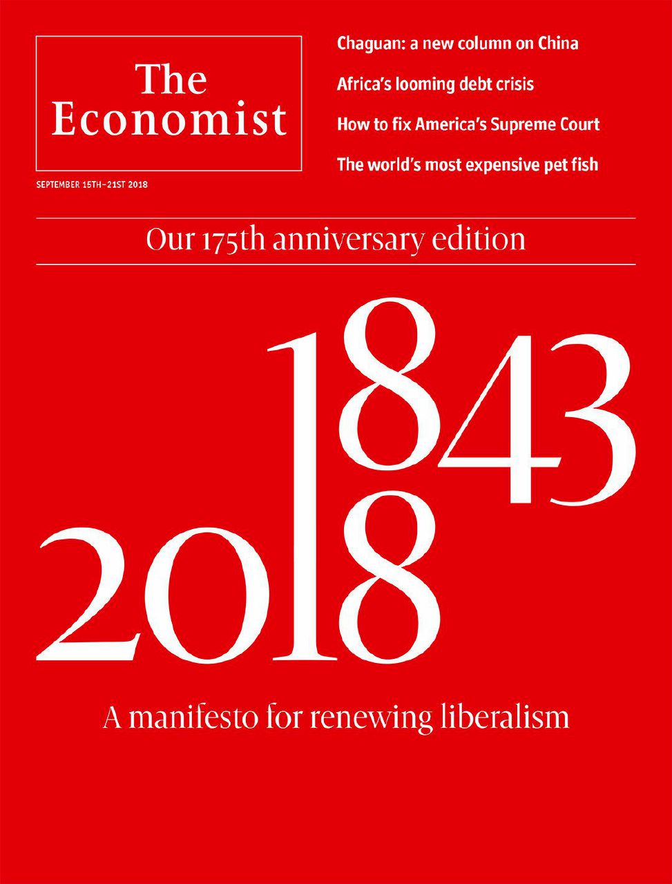 Copertina di The Economist, il manifesto per la riscossa dei liberal