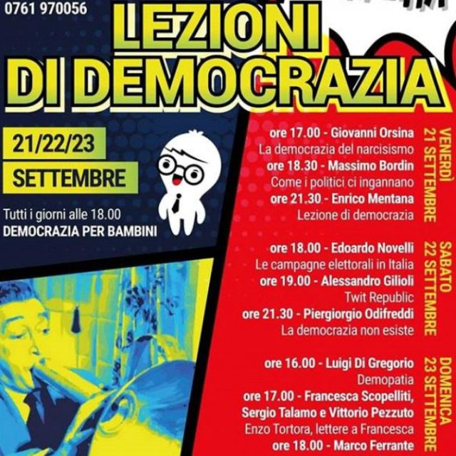 Caffeina lancia “Lezioni di democrazia” a Viterbo: tre giorni di dibattiti sul rapporto tra popolo e potere