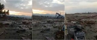 Copertina di Terremoto in Indonesia, villaggi e città spazzati via. Le immagini di quello che rimane dopo lo tsunami