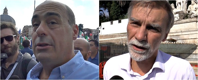 Copertina di Pd in piazza, Zingaretti: “Basta parlar male dei nostri colleghi”. Delrio: “Candidarmi al congresso? Non mi convinceranno”