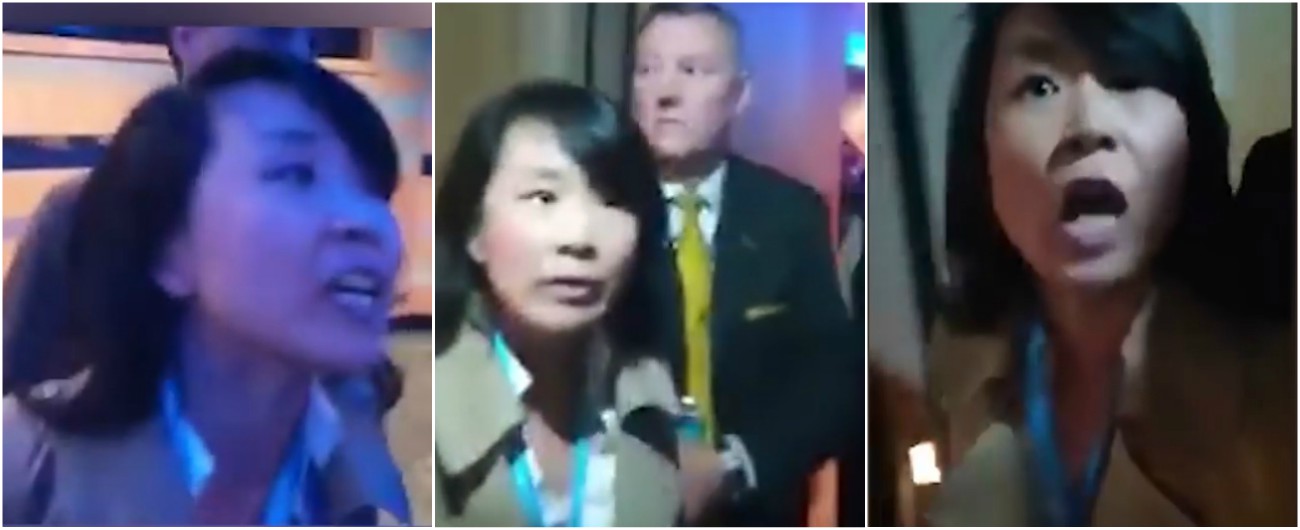 Copertina di La giornalista cinese d’assalto si infuria alla conferenza dei Tory e schiaffeggia un inglese: arrestata