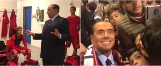 Copertina di Silvio Berlusconi riparte dal Monza, prima il discorso negli spogliatoi poi il bagno di folla in tribuna: “Sono emozionato”