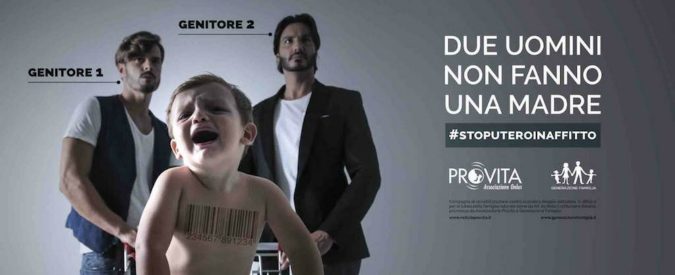 Manifesto ProVita: ‘Due uomini non fanno una madre’. Perché l’Italia ha paura dei padri gay