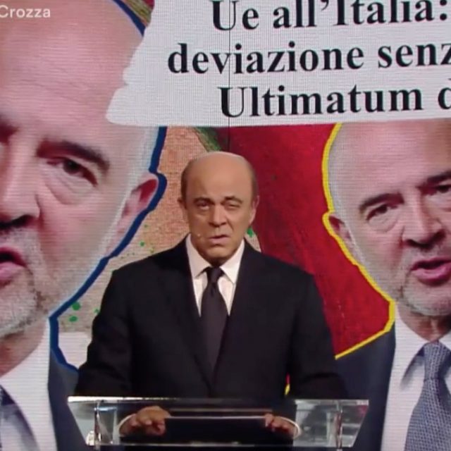 Crozza-Moscovici: “Manovra? Tria mi ha dato suo cv per lavorare in Francia. Comincia lunedì in una pasticceria di Avignone”