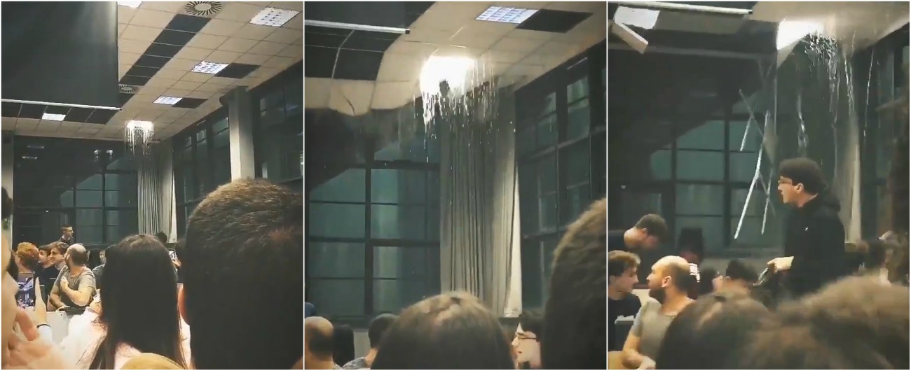 Copertina di Maltempo Milano, crollano pannelli del controsoffitto al Politecnico durante lezione: nessun ferito