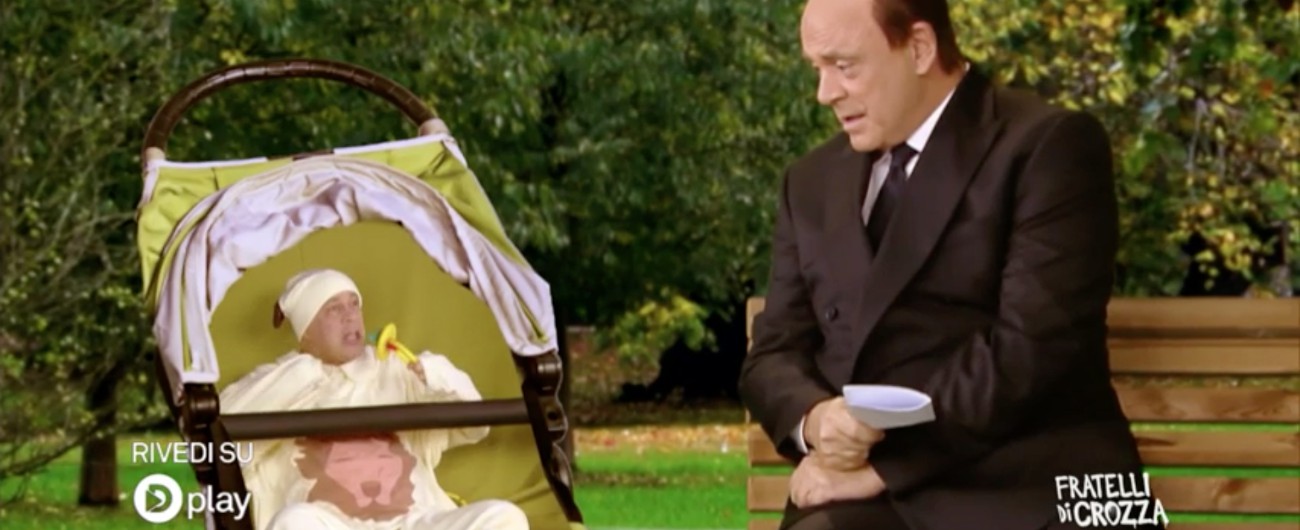 Copertina di Leognez incontra Berlusconi ai giardinetti, il siparietto è esilarante: “Voglio le tetta della mamma…”. “Anche io”