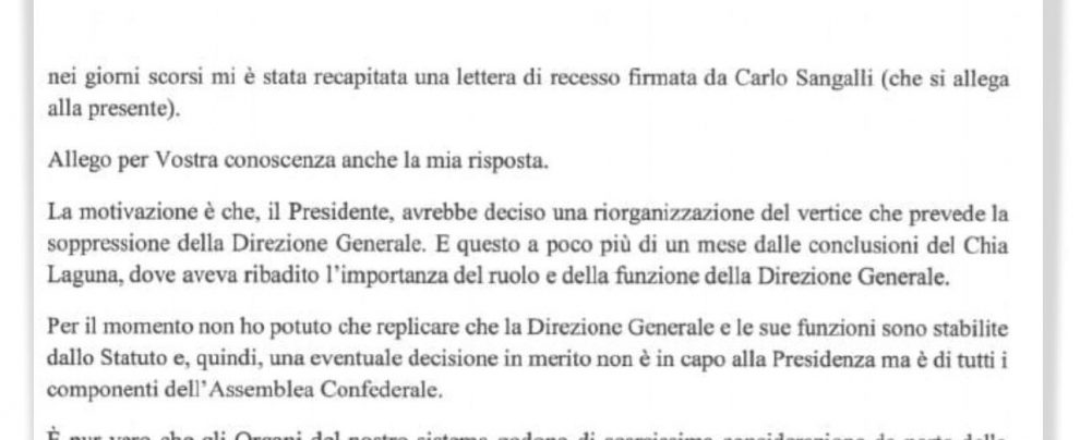 Il documento - La seconda lettera del 29 ottobre di Rivolta Confcommercio, i dossier del vero scontro