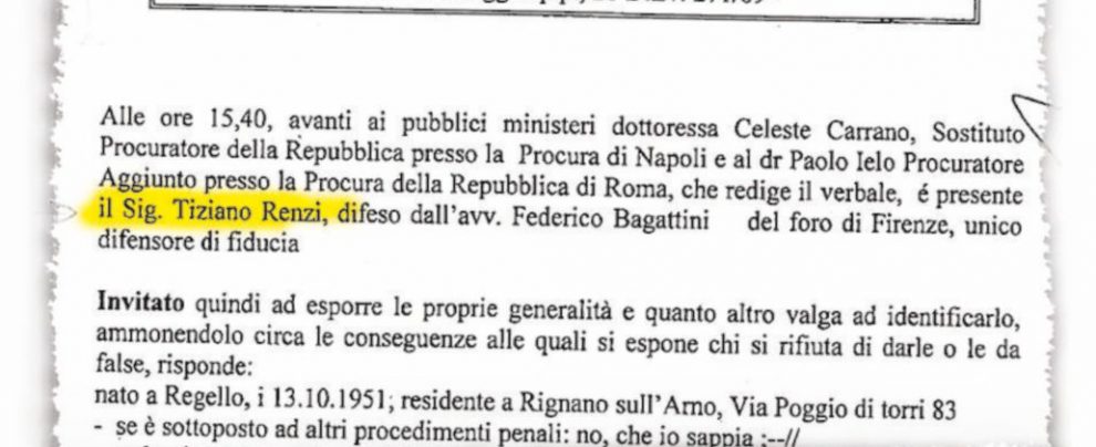 Agli atti - Il verbale dell’interrogatorio di Tiziano Renzi, davanti ai pm di Roma, il 3 marzo 2017 Tiziano ai pm: “Temevo di essere intercettato”