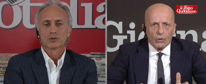 Copertina di Raggi, Travaglio vs Sallusti: “Trattata da prostituta”. “Anche voi avete trattato le ragazze di Arcore come prostitute”