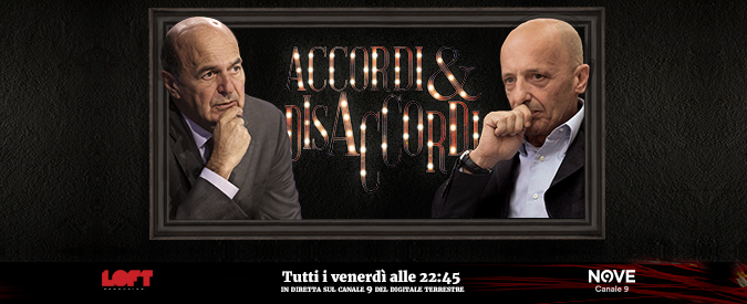 Accordi&Disaccordi, ospiti Pier Luigi Bersani e Alessandro Sallusti su Nove venerdì 23 novembre alle 22.45