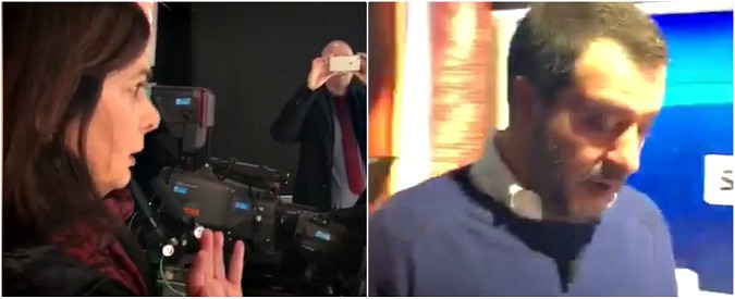 Copertina di Boldrini incrocia Salvini negli studi di Sky e gli chiede di cancellare insulti dai social: “Sei ministro, hai responsabilità”