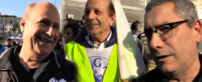 Copertina di Lega, in piazza il forcone, il gilet giallo e il fautore di “Italexit”. E c’è anche il “nostalgico”: “Salvini? Erede del Duce”