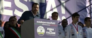 Copertina di Lega, Salvini in piazza del Popolo: “Europa che si ferma allo spread e agli zerovirgola è destinata a fallire”