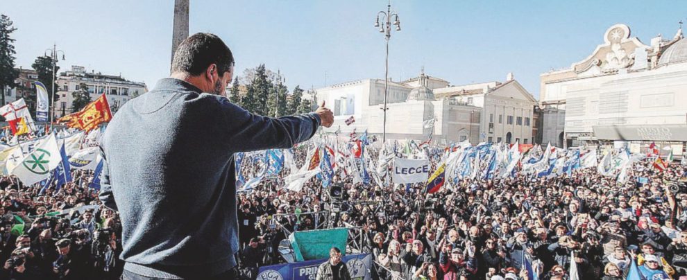 Folla plaudente - Matteo Salvini in piazza del Popolo a Roma sabato scorso - Ansa Salvini, il ministro di Tutto e i 60 milioni di baionette