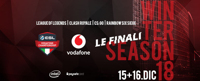 ESL Vodafone Championship, il 15 ed il 16 Dicembre a Milano le finali della stagione “invernale”
