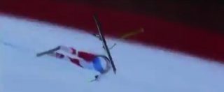 Copertina di Sci, brutta caduta per lo svizzero Marc Gisin in Val Gardena: volato a 100 km durante la libera sulla Saslong