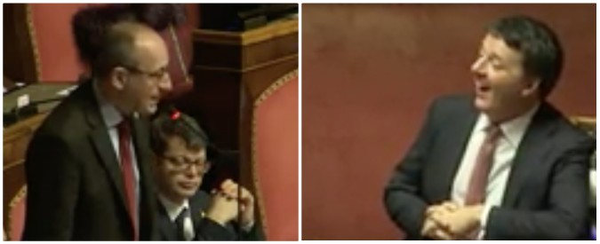 Copertina di Manovra, Bagnai (Lega): “Dopo le elezioni in Ue cambierà la musica”. E Renzi ride tra i banchi del Pd