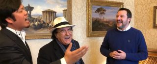 Copertina di Salvini canta “Nel Sole” e “Felicità” con Al Bano, la performance canora del ministro è imbarazzante