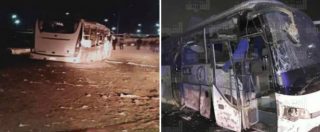 Copertina di Cairo, esplosione su un bus di turisti vietnamiti: quattro morti e 11 feriti. Raid della polizia nella zona: 40 morti