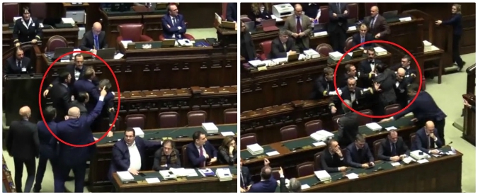 Copertina di Manovra, Pd scatenato contro Fico: scoppia la bagarre. Deputati dem e FdI placcati dai commessi: urla e parolacce