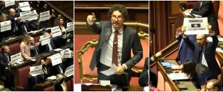 Copertina di Dalle maschere bianche dei deputati Pd ai gilet azzurri di Forza Italia: un anno di bagarre in Parlamento