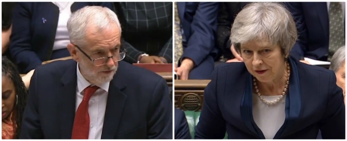 Copertina di Brexit, il Parlamento inglese boccia l’accordo con l’Ue. Scontro tra Theresa May e Jeremy Corbyn: “Sconfitta devastante”