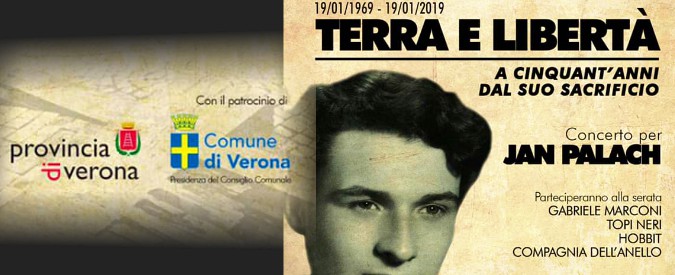 Verona, l’estrema destra organizza un concerto in memoria di Jan Palach. Provincia e Comune danno il patrocinio