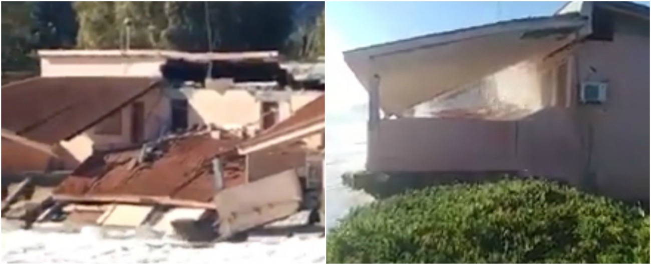 Copertina di Sardegna, violenta mareggiata sul lungomare di Cardedu. Una casa crolla sotto gli occhi dei passanti