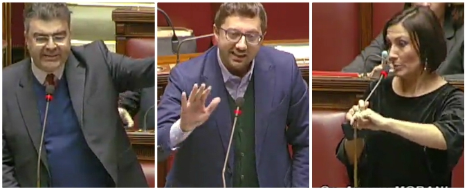 Copertina di M5s vs FI: “No lezioni da chi votò che Ruby era nipote di Mubarak”. Bagarre in Aula. Morani (Pd): “E allora la Lega?”