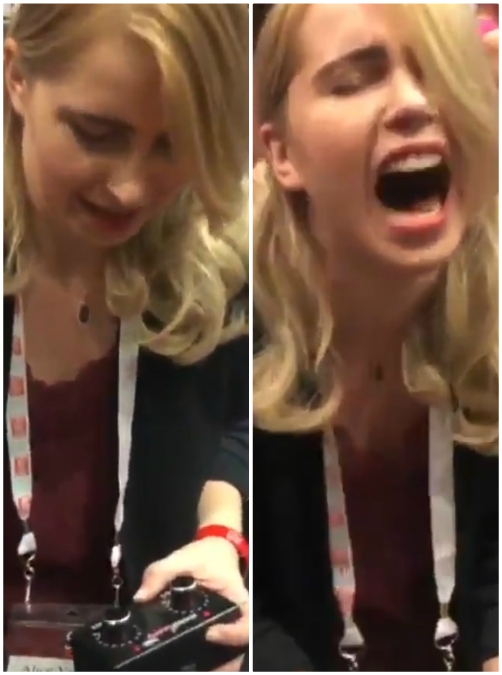 Copertina di La reporter prova in diretta il sex toy “elettrico”: dal livello d’intensità 1 a 11, ecco la sua reazione