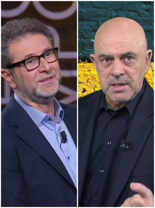 Copertina di Crozza a Fazio: “In corso trattative per portare la Regina Elisabetta su Rai1 al posto tuo. Vuole la metà del tuo compenso…”