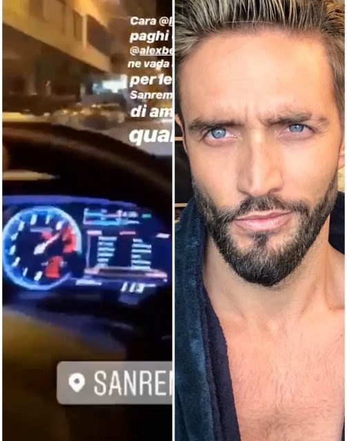 Alex Belli, l’attore di “Centovetrine” a 111 km/h in Lamborghini nel centro di Sanremo. Poi pubblica il video della folle corsa su Instagram