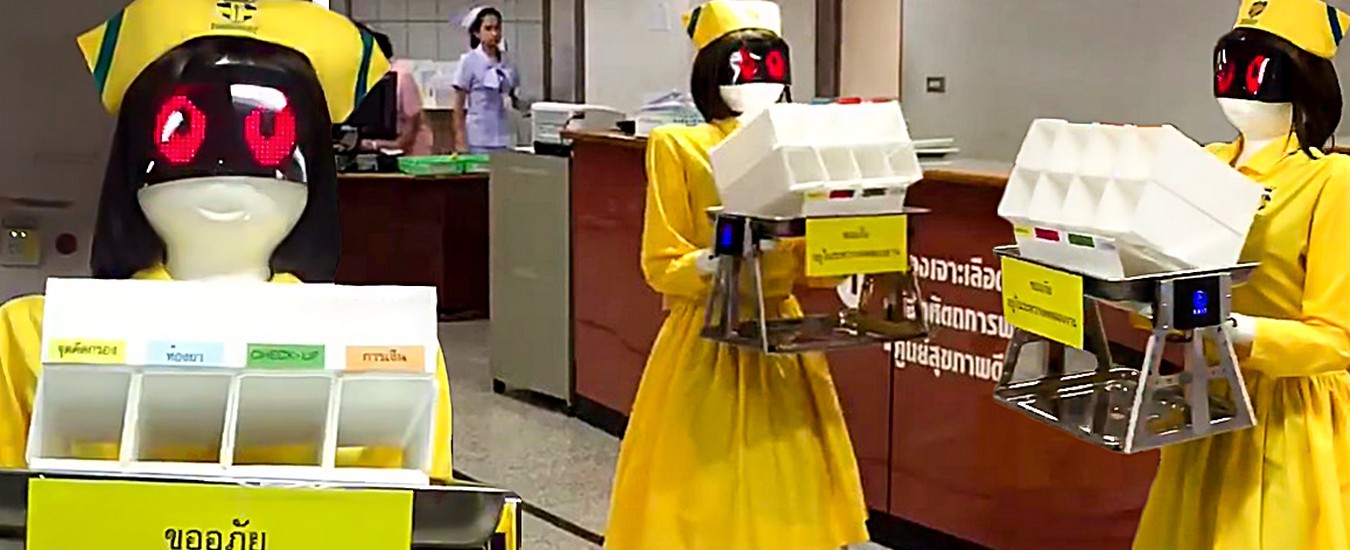 Tre infermiere robot “assunte” in Thailandia, consegnano cartelle cliniche e farmaci
