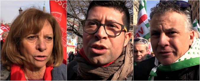 Copertina di Roma, le voci dalla piazza dei sindacati: “Reddito di cittadinanza? Soldi buttati. Quota 100 penalizza fasce di lavoratori”