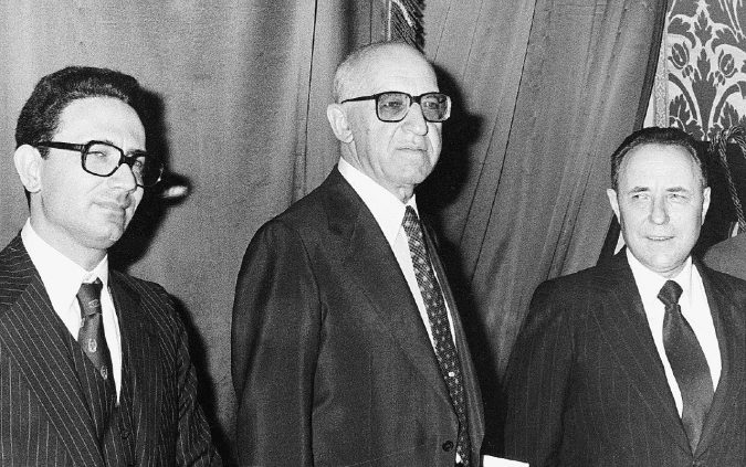 Lo scatto - Mario Sarcinelli, Paolo Baffi e Carlo Azeglio Ciampi in una foto d’epoca - LaPresse La Banca d’Italia non è più quella di Baffi e Sarcinelli