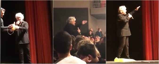 Copertina di Bologna, Grillo contestato dai No-Vax. Spunta il video della sua risposta: “Non ho tradito, non sono il capo politico”