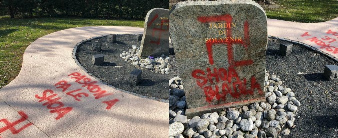 Francia, nuovo episodio antisemita: svastiche alla rovescia e scritte razziste in un cimitero vicino a Lione