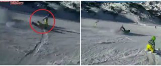 Copertina di Trento, snowboarder travolge una donna in pista e scappa: la telecamera del marito registra la scena e lo incastra