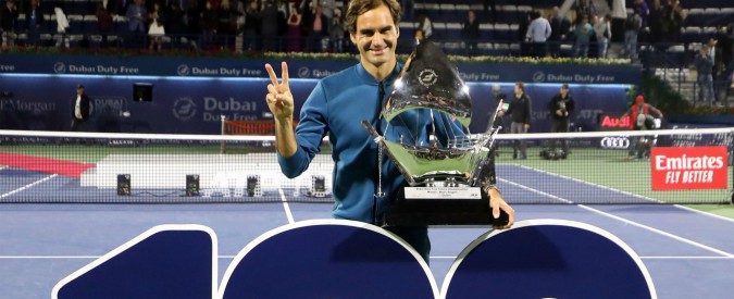 Roger Federer sempre più nella storia: vince a Dubai il 100esimo titolo in carriera. Meglio di lui solo Jimmy Connors