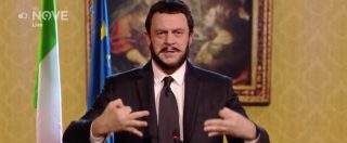Copertina di Legittima difesa, Crozza-Salvini esulta: “Una legge italiana, scritta da pistoleri italiani, voluta da un pistola italiano!”