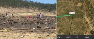 Copertina di Etiopia, le prime immagini dal luogo del disastro aereo in cui hanno perso la vita anche 8 italiani
