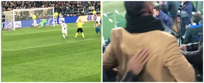 Copertina di Juventus-Atletico Madrid, Ronaldo segna il rigore e Douglas Costa imita Simeone: la “sobria” esultanza verso il Cholo