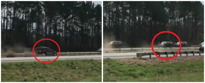 Copertina di “Oddio, proprio di fronte al Presidente!”. Trump e Melania sfrecciano in auto, il suv piomba in scena e finisce male