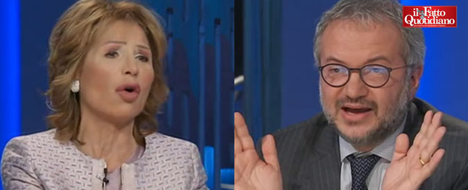 Copertina di Scontro Gruber-Borghi a La7 su cognome Rixi e Ue. La giornalista: “Spagna non è tra fondatori Europa. Studi”