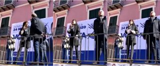 Copertina di Basilicata, la candidata leghista Gerarda Russo blocca il comizio e risponde ai contestatori: “Io sono fascista!”
