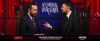 Copertina di Accordi&Disaccordi, mercoledì 27 marzo torna su Nove in prima serata il talk condotto da Andrea Scanzi e Luca Sommi