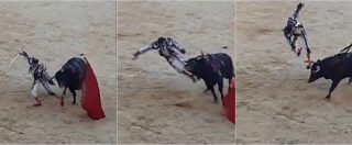 Copertina di Valencia, il torero Enrique Ponce incornato durante la corrida: le immagini sono impressionanti