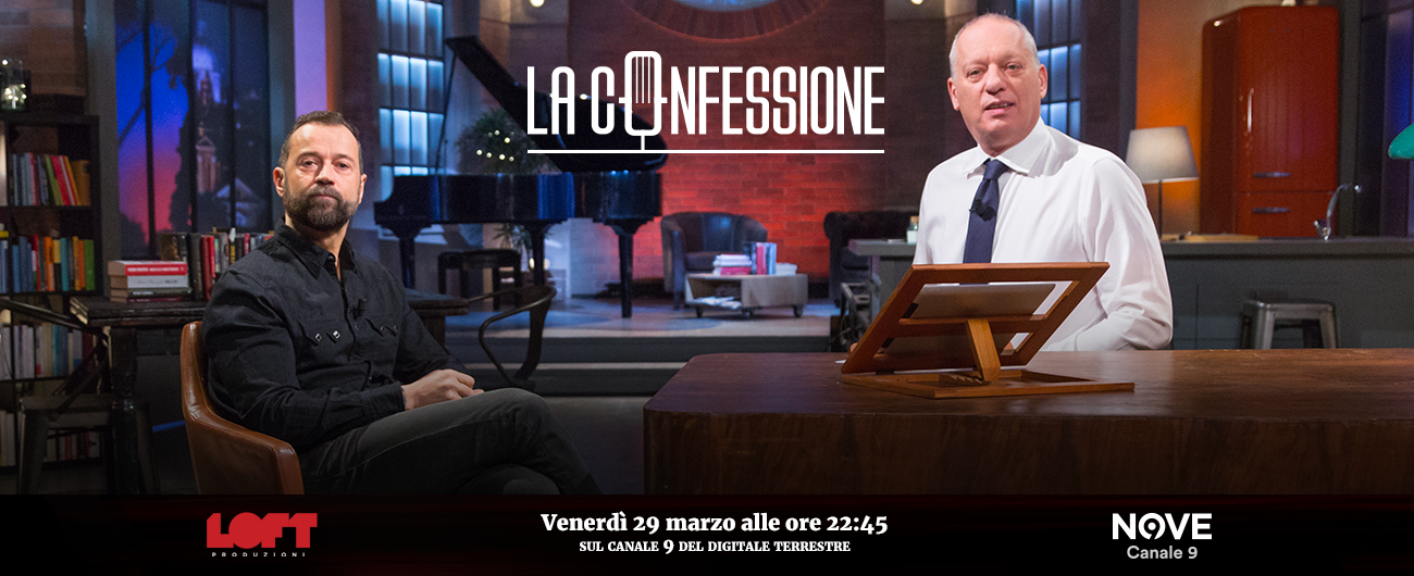 Copertina di La Confessione (Nove), Gomez a Fabio Volo: “Suo padre umiliato dalle banche?”. “Salvandolo dai debiti ho realizzato uno dei miei sogni”